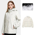 Chaqueta de nieve impermeable con relleno de plumón de ganso para mujer beige