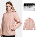 Chaqueta de nieve impermeable con relleno de plumón de ganso para mujer rosa