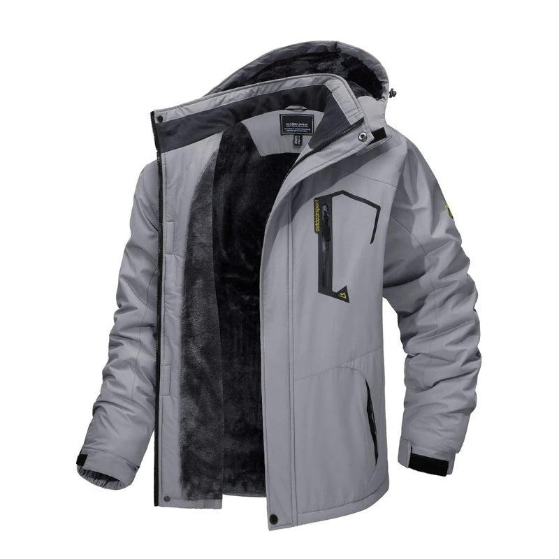 Chaqueta de nieve para hombre con forro térmico e impermeable gris glaro