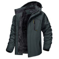 Chaqueta de nieve para hombre con forro térmico e impermeable gris