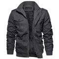 Chaqueta bomber forrada con bolsillos interiores gris oscuro