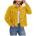 Chaqueta corta de terciopelo para mujer amarillo