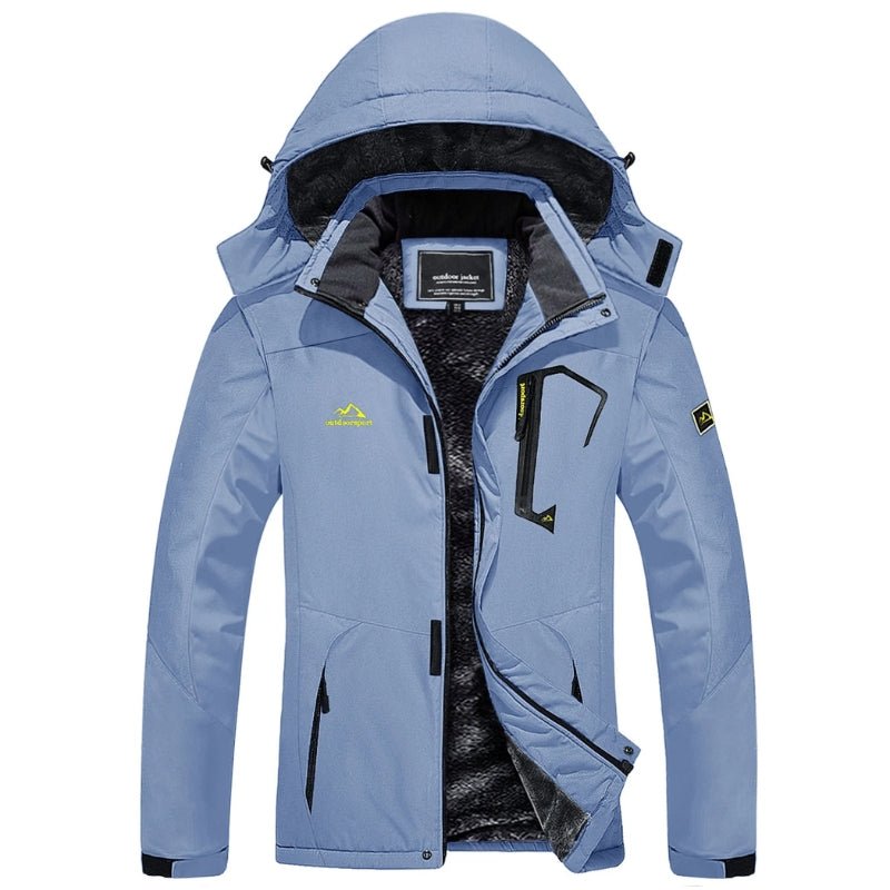 Chaqueta de nieve impermeable y de felpa azul claro