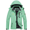 Chaqueta de nieve impermeable y de felpa verde