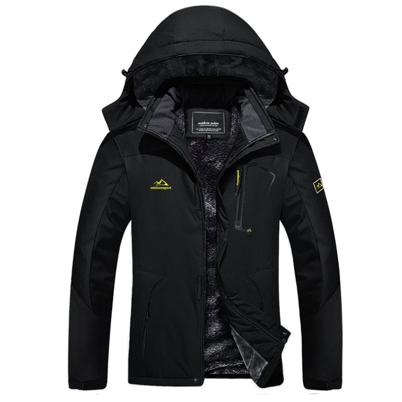 Chaqueta de nieve impermeable y de felpa negro