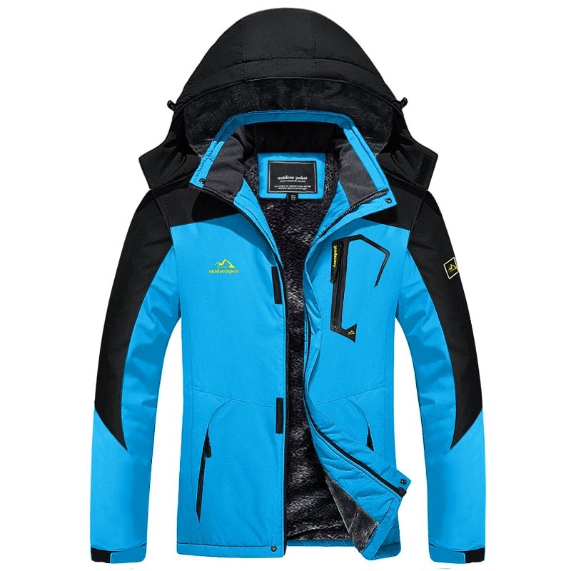 Chaqueta de nieve impermeable y de felpa azul