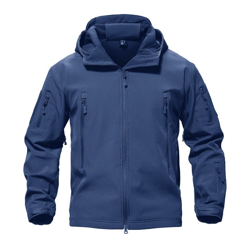 Chaqueta impermeable con forro polar para hombre azul