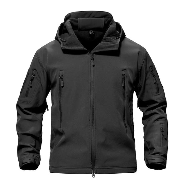 Chaqueta impermeable con forro polar para hombre negro